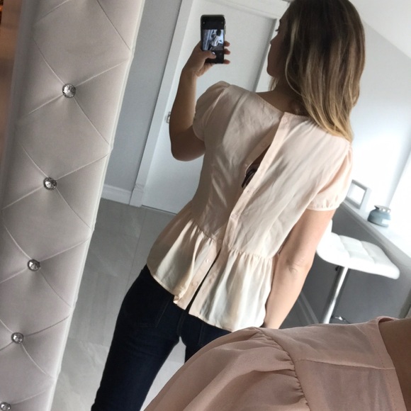 Ruffle Back Button Down - Picture 3 of 6